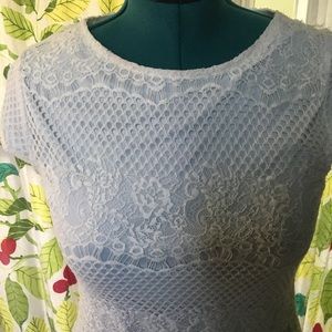 White Crochet Overlay Dress